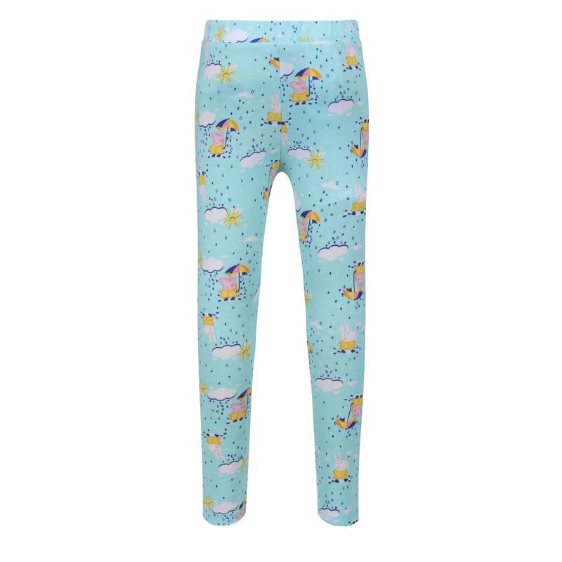 Leggings Diseño Gota de Lluvia Peppa Pig para Niños/Niñas Pack de 2 Azul Aruba,