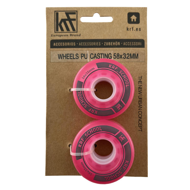 Pack de 2 Ruedas KRF School para Patines Paralelos Y Krf School Tamaño 58×32 Mm