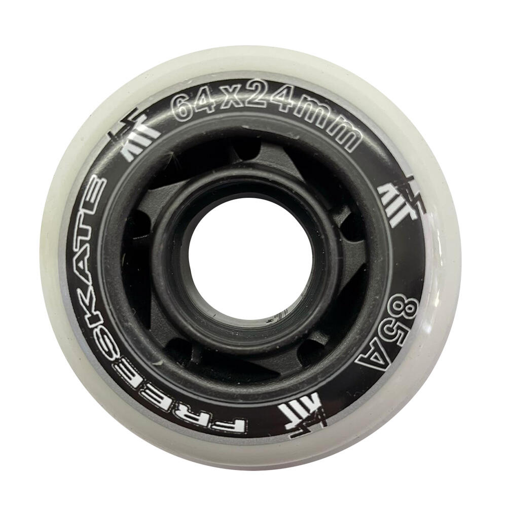 KRF Pack de 4 Ruedas KRF Freestyle, Tamaño 64 Mm 85A Blanco/Negro
