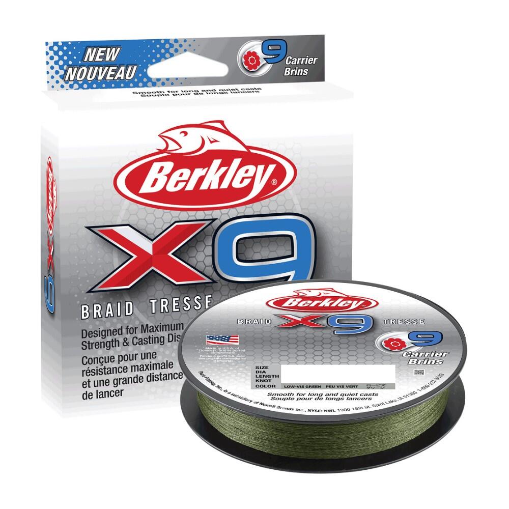 BERKLEY Berkley X9 9 Strand 300m Fishing Braid - Low Vis Green - 37lb