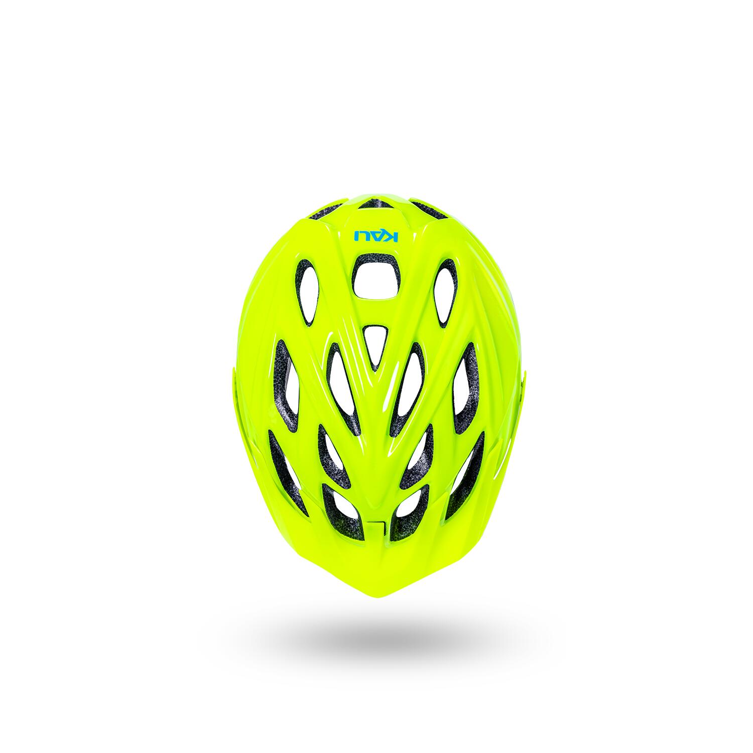 Kali Chakra Youth Helmet - Solid Gloss Neon Yellow 2/4