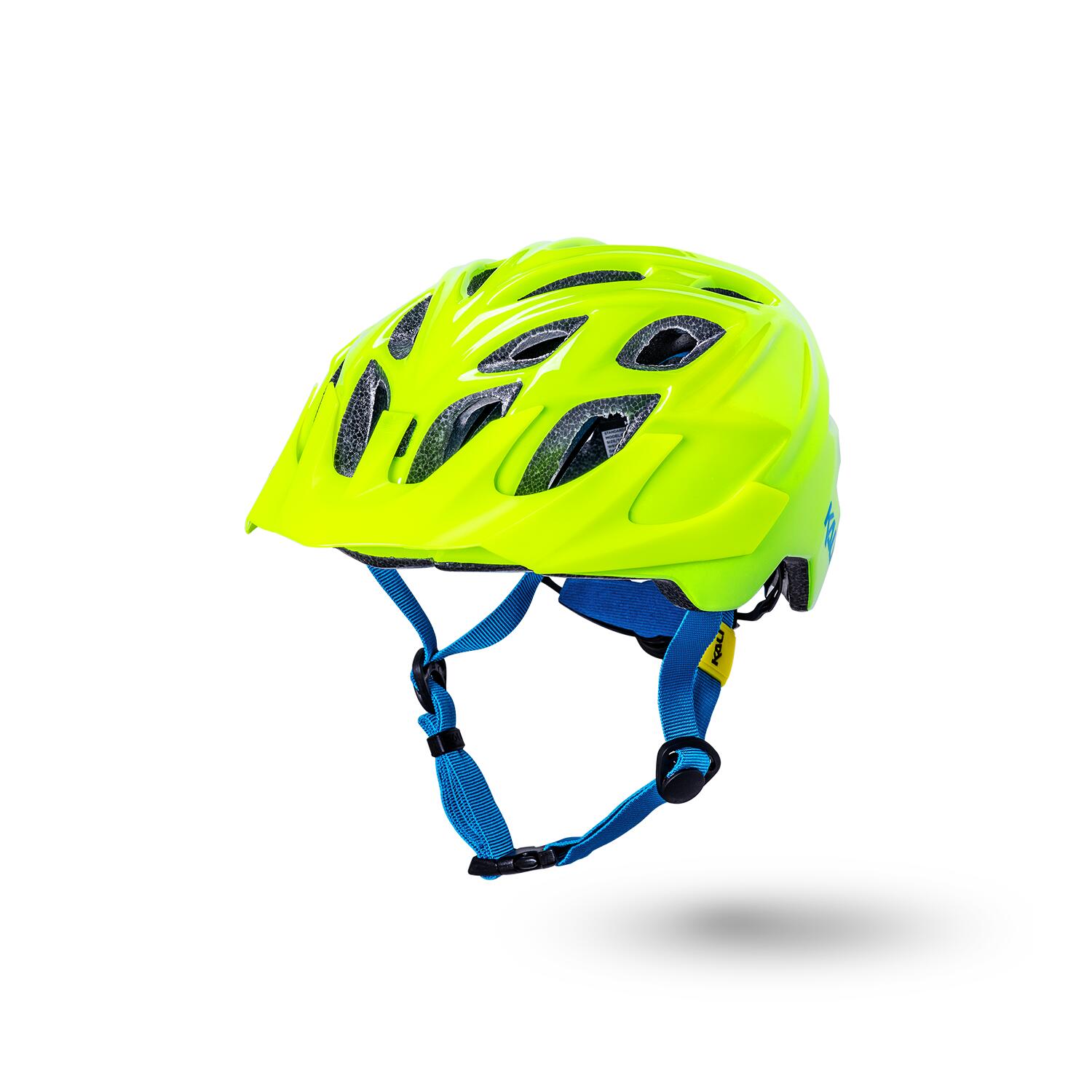 Kali Chakra Youth Helmet - Solid Gloss Neon Yellow 1/4