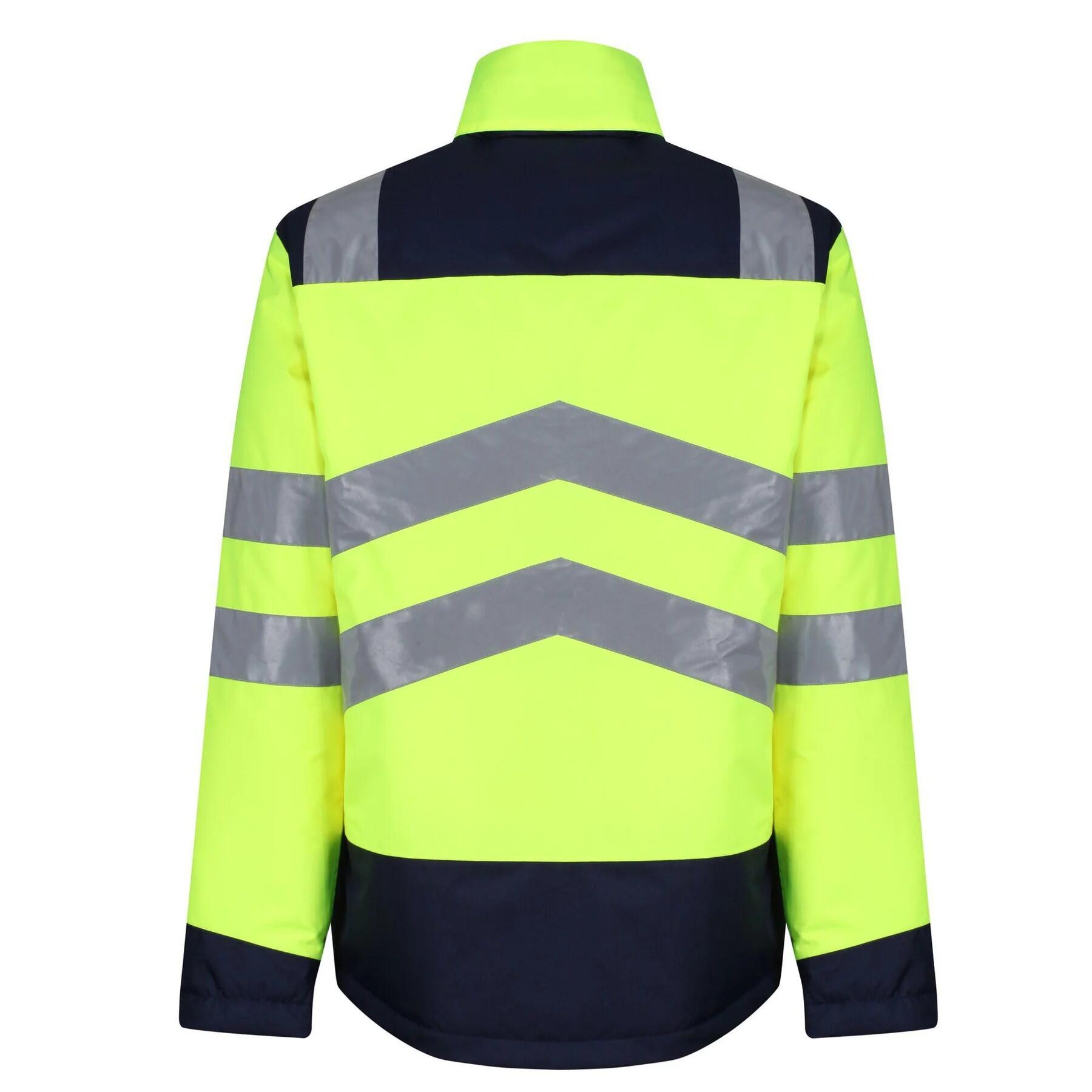 Unisex Adult Professional Pro HiVis Heated Jacket (Yellow/Navy) 2/4