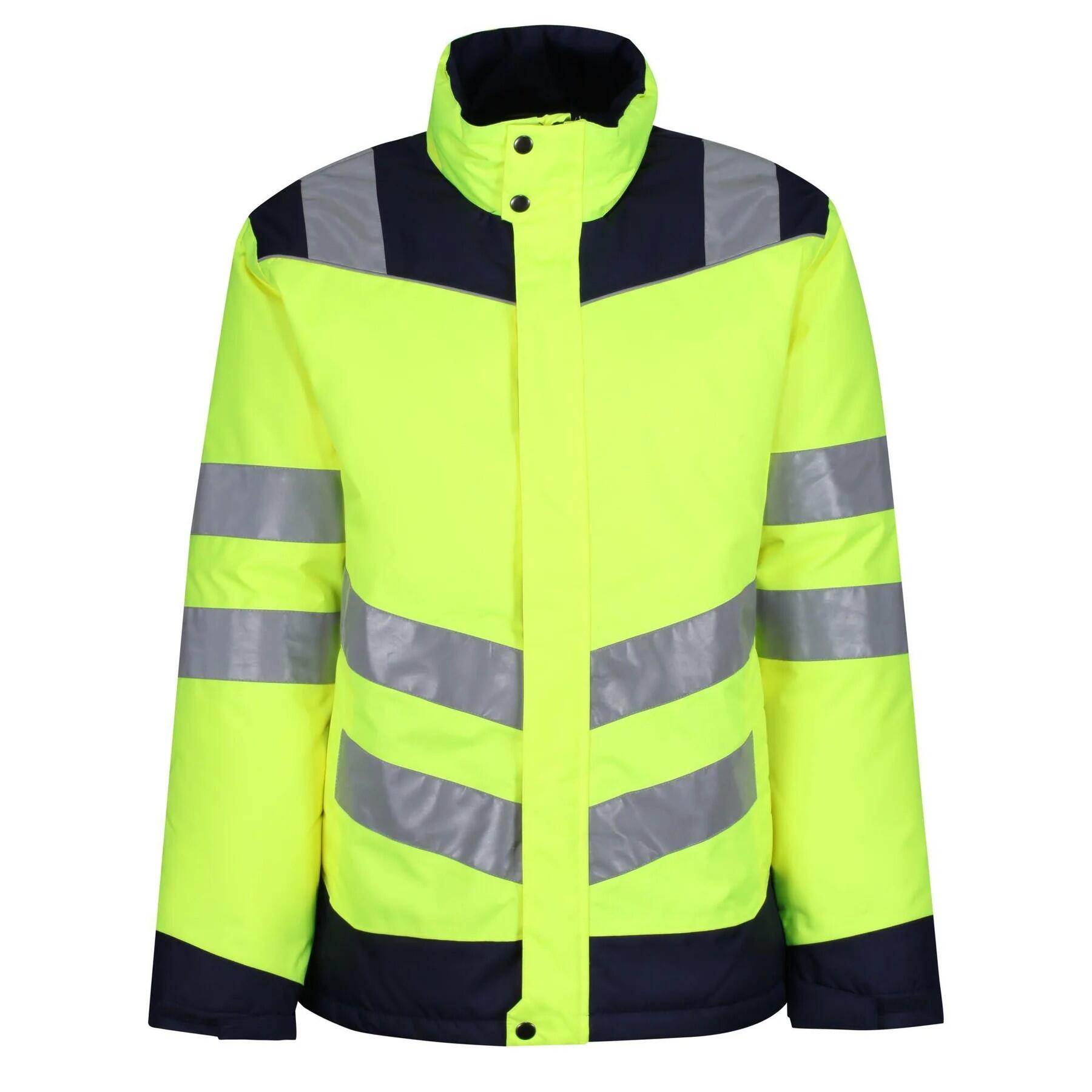 REGATTA Unisex Adult Professional Pro HiVis Heated Jacket (Yellow/Navy)