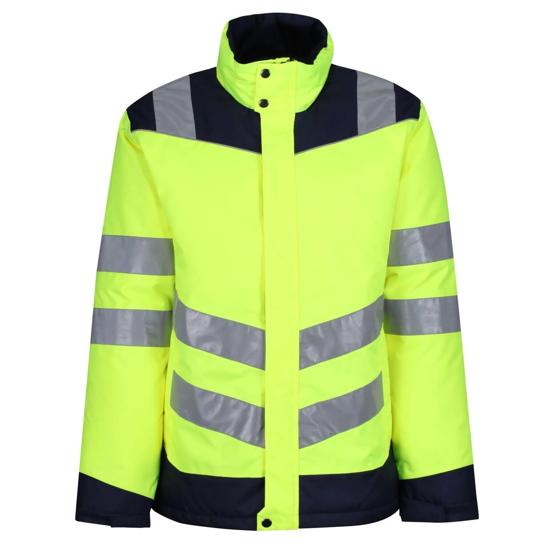 REGATTA Unisex Adult Professional Pro HiVis Heated Jacket (Yellow/Navy)