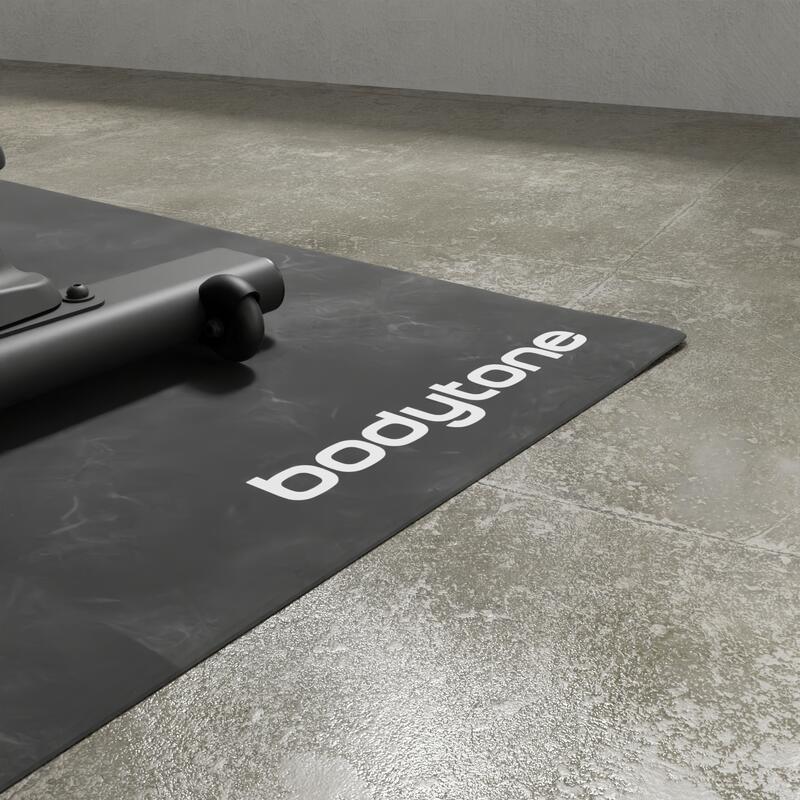 Alfombrilla protección suelo equipos fitness Bodytone 180 x 90 x 0,4cm negro