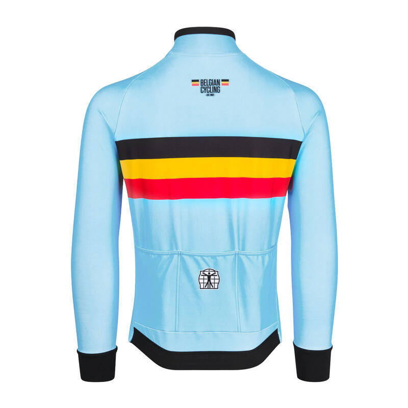 Fietsshirt met Lange Mouwen - Blauw - Unisex - Officieel Team België (2023)