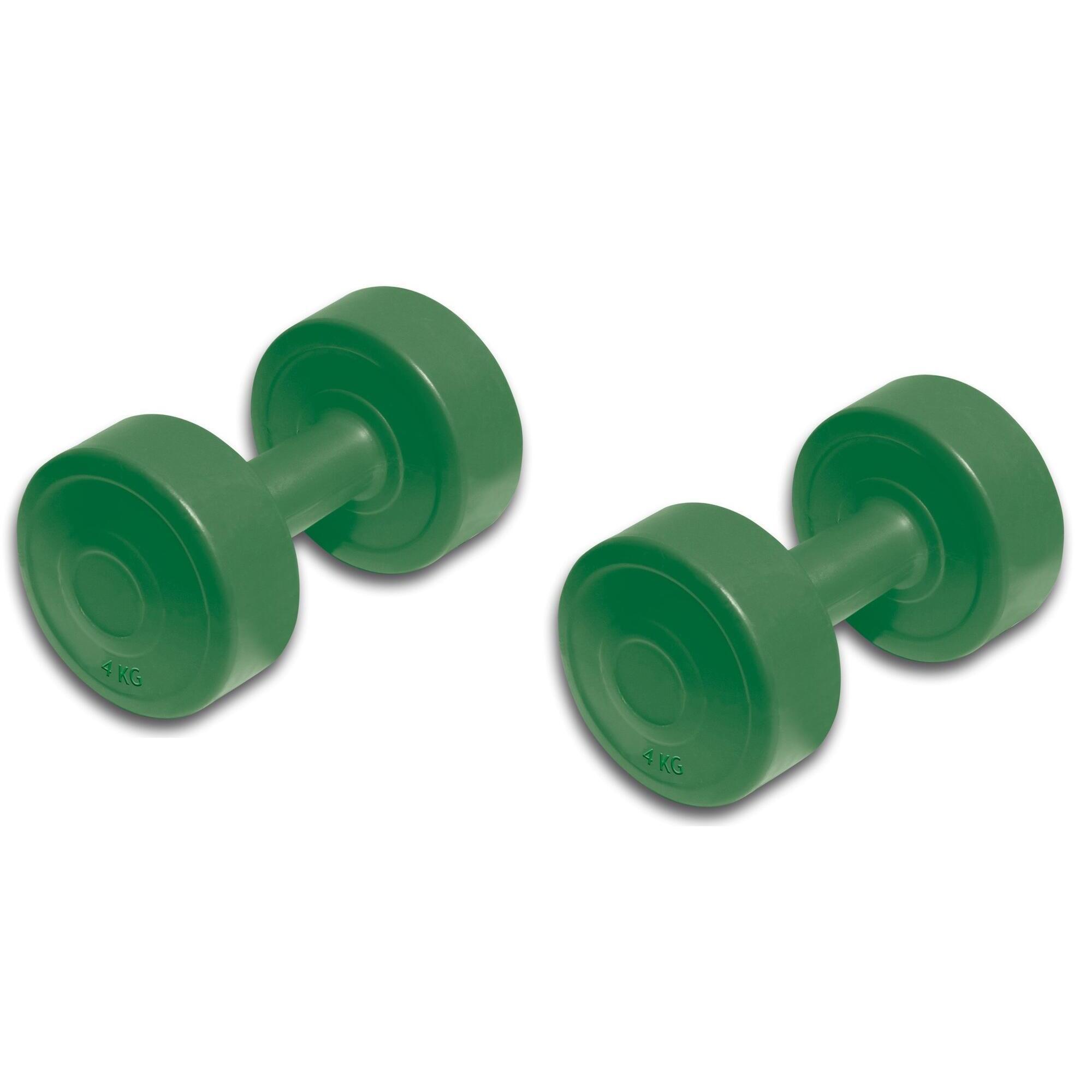 Rovera - Paire D'Haltères En Vinyle - 4 Kg (total 8 Kg) - Haltère - Vert - Decathlon