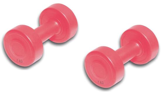 Coppia Manubri Pesi Vinile Dumbbells - Kg. 1 (Totale 2 Kg)