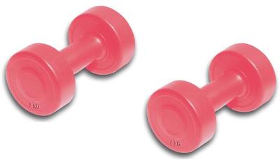 Coppia Manubri Pesi Vinile Dumbbells - Kg. 1 (Totale 2 Kg)