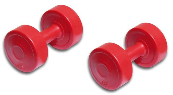 Coppia Manubri Pesi Vinile Dumbbells - Kg. 3 (Totale 6 Kg)