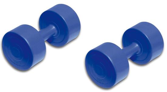 Coppia Manubri Pesi Vinile Dumbbells - Kg. 5 (Totale 10 Kg)