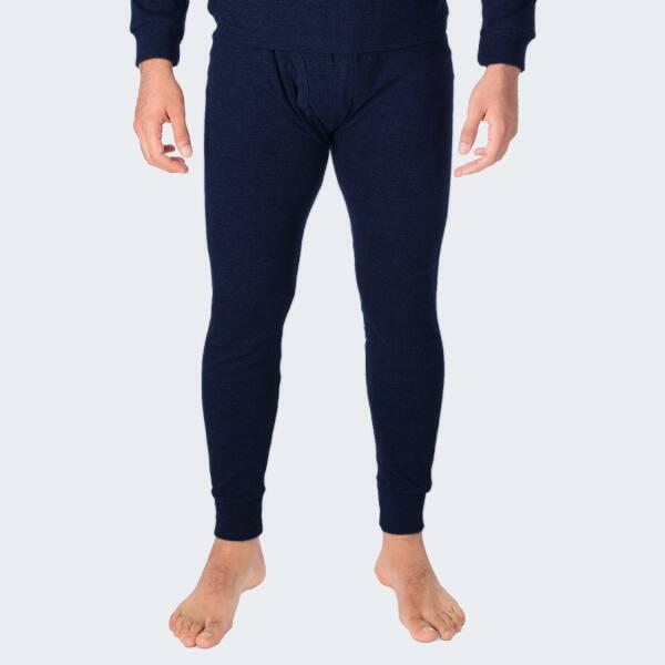2 pantalons thermiques | Sous-vêtements | Hommes | Polaire | Anthracite/Bleu