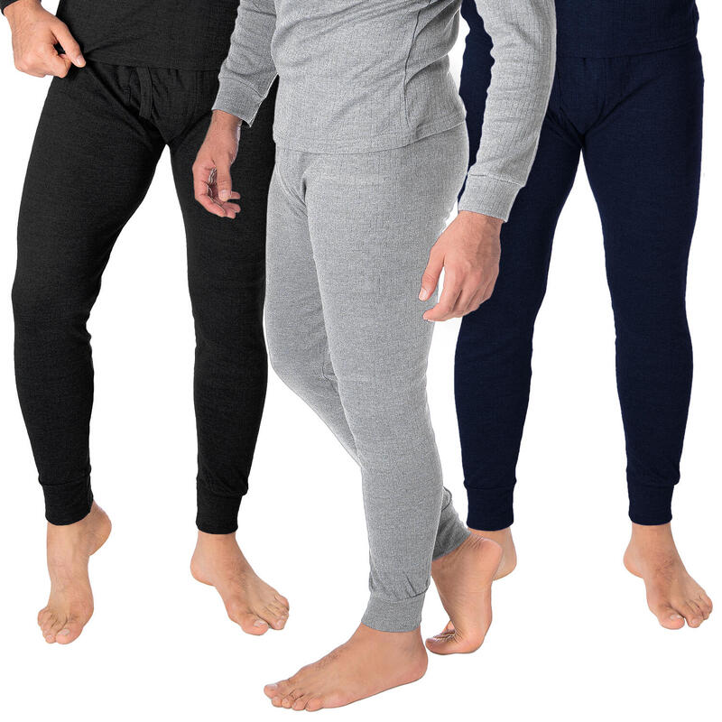 3 pantalons thermiques | Sous-vêtements | Hommes | Bleu/Gris/Noir