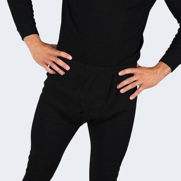 2 pantalons thermiques | Sous-vêtements | Hommes | Polaire | Anthracite/Noir 5/5