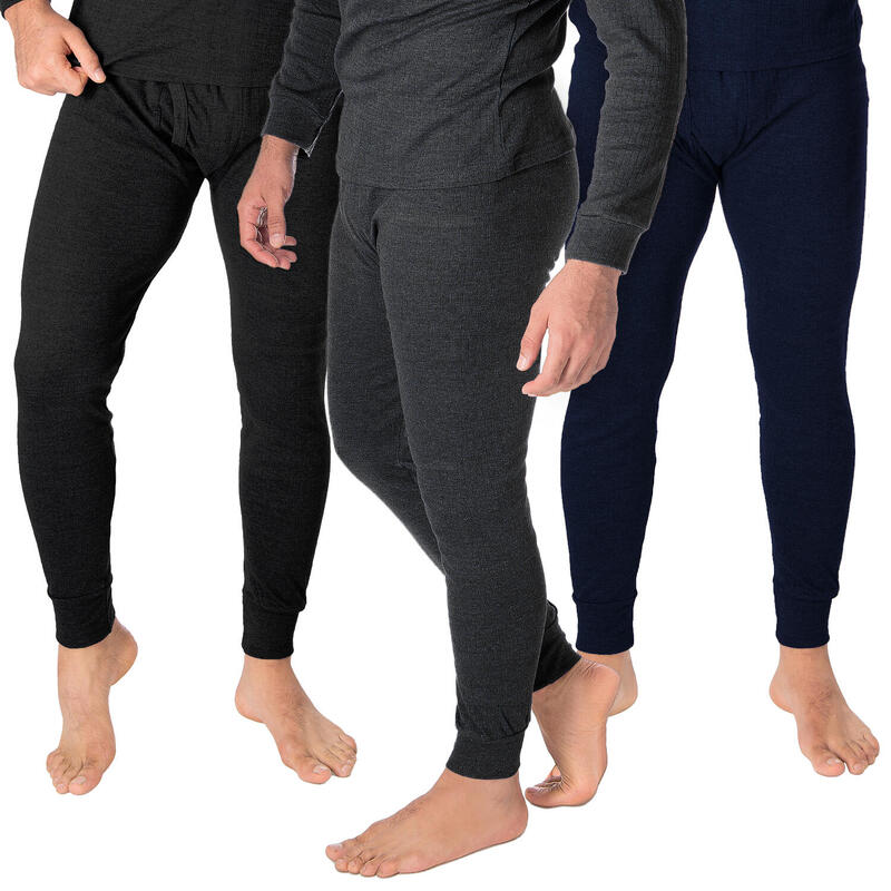3 pantalons thermiques | Sous-vêtements | Hommes | Anthracite/Bleu/Noir