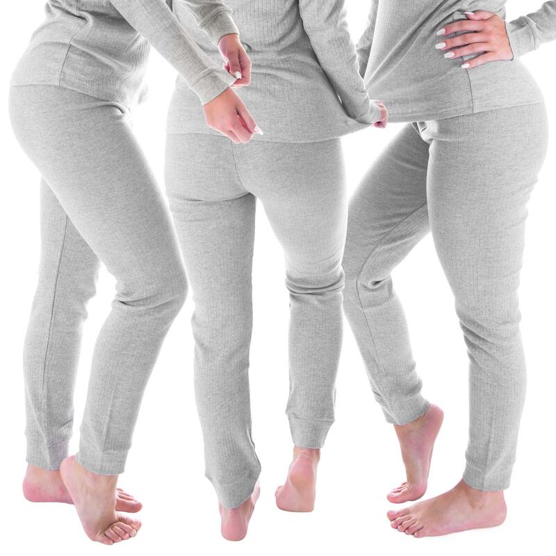 3 pantaloni termici | Biancheria sportiva | Donna | Grigio