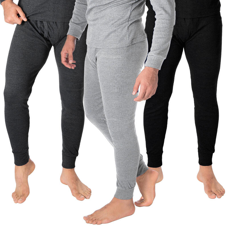 Thermounterhose Herren 3er Set | Sportunterwäsche | Anthrazit/Grau/Schwarz