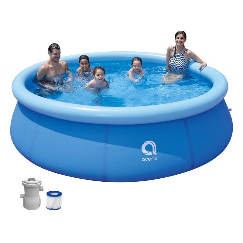 Piscina gonflabila Avenli 300x76cm, albastra, pompa cu filtru inclusa