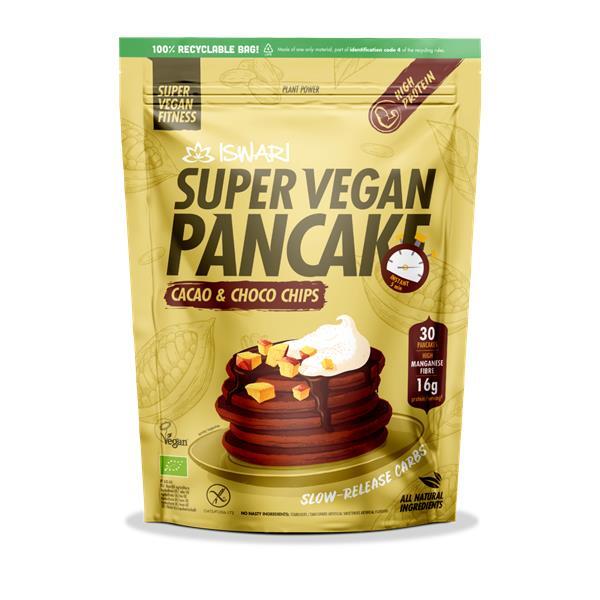 Super Vegan Panquecas Cacau e Pepitas de Chocolate