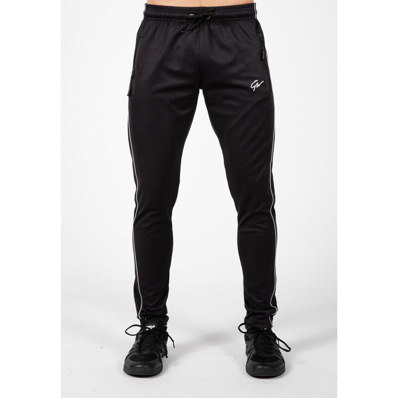 Pantalón Chándal Fitness Largo Hombre GORILLA WEAR Wenden Negro Blanco