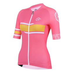 Roze/Multicolor fietsshirt voor dames korte mouw 8andCounting