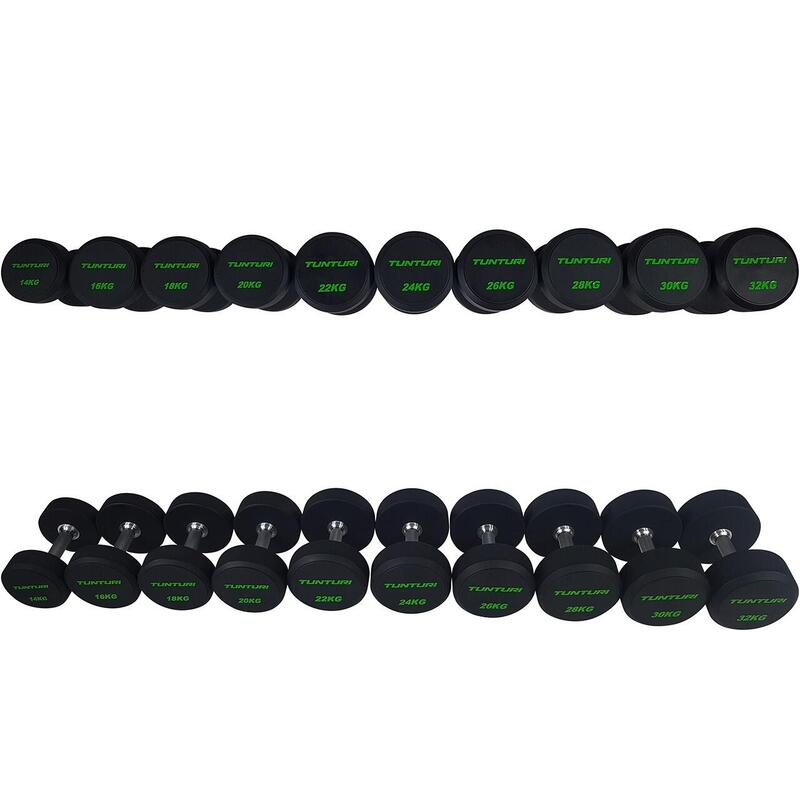 Tunturi PU Pro Dumbbell Set 14-32kg