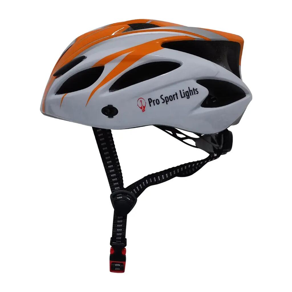 Men's/Women's Pro Sport Lights Cycling Helmet - Orange/White