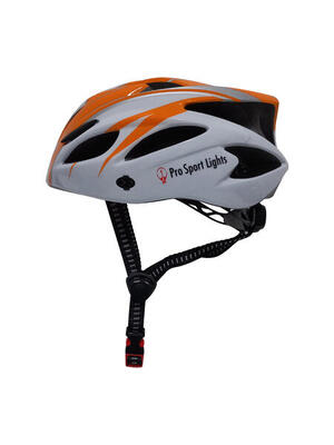 Fietshelm heren/dames pro sport lights - oranje/wit