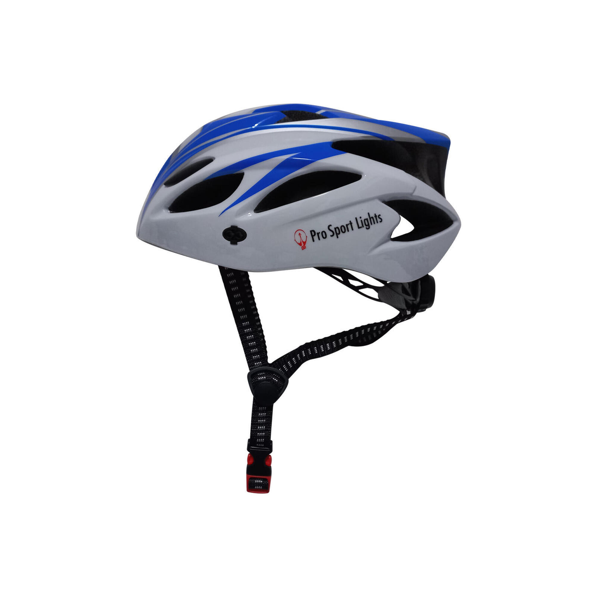Pro Sport Lights - Casque De Vélo Hommes/femmes - Bleu/blanc - Casque - Blanc|bleu - Moyen - Decathlon
