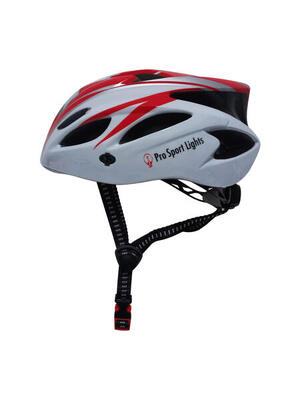 Fietshelm pro sport lights dames/heren - wit/rood
