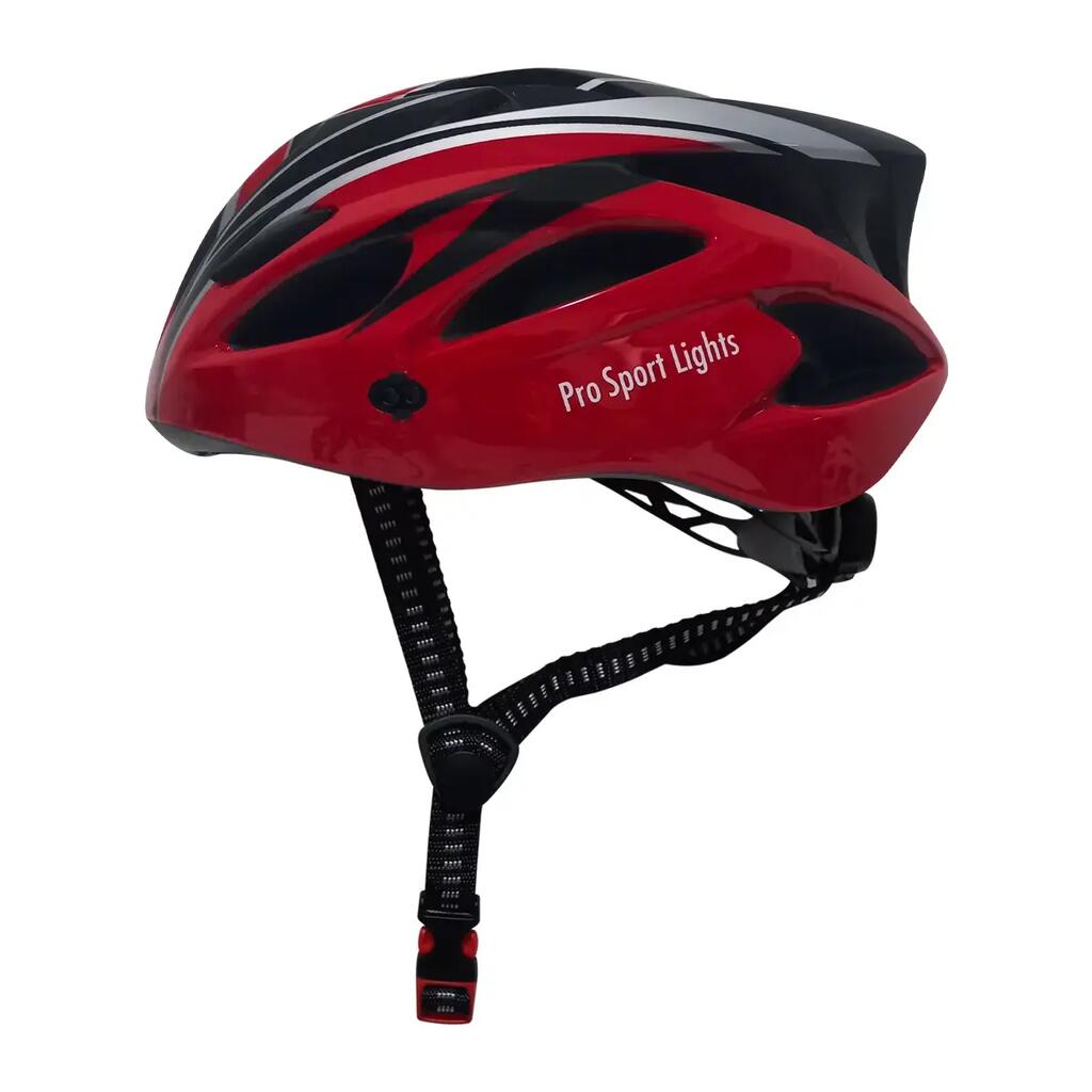 Pro Sport Lights Cycling Helmet - Red/Black