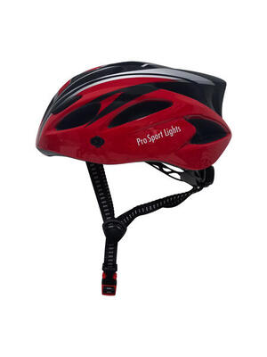 Fietshelm dames/heren pro sport lights - rood/zwart