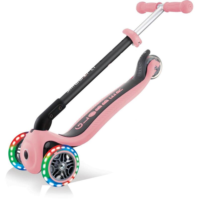 Go up Foldable scooter pour enfants "4 in 1" avec des lumières en rose pastel