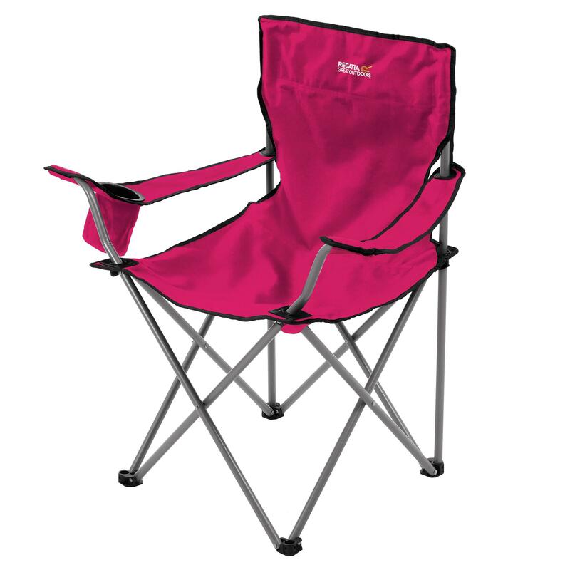 Isla Chaise de camping avec châssis en acier pour adulte - Rose