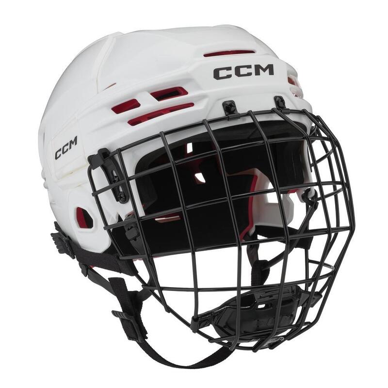 Casco de Hockey Blanco Adultos CCM 70 Combo