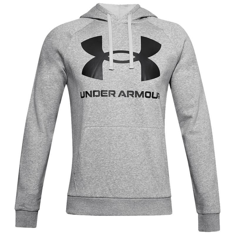 Herenhoodie Under Armour Rival Big Logo Lichtgrijs