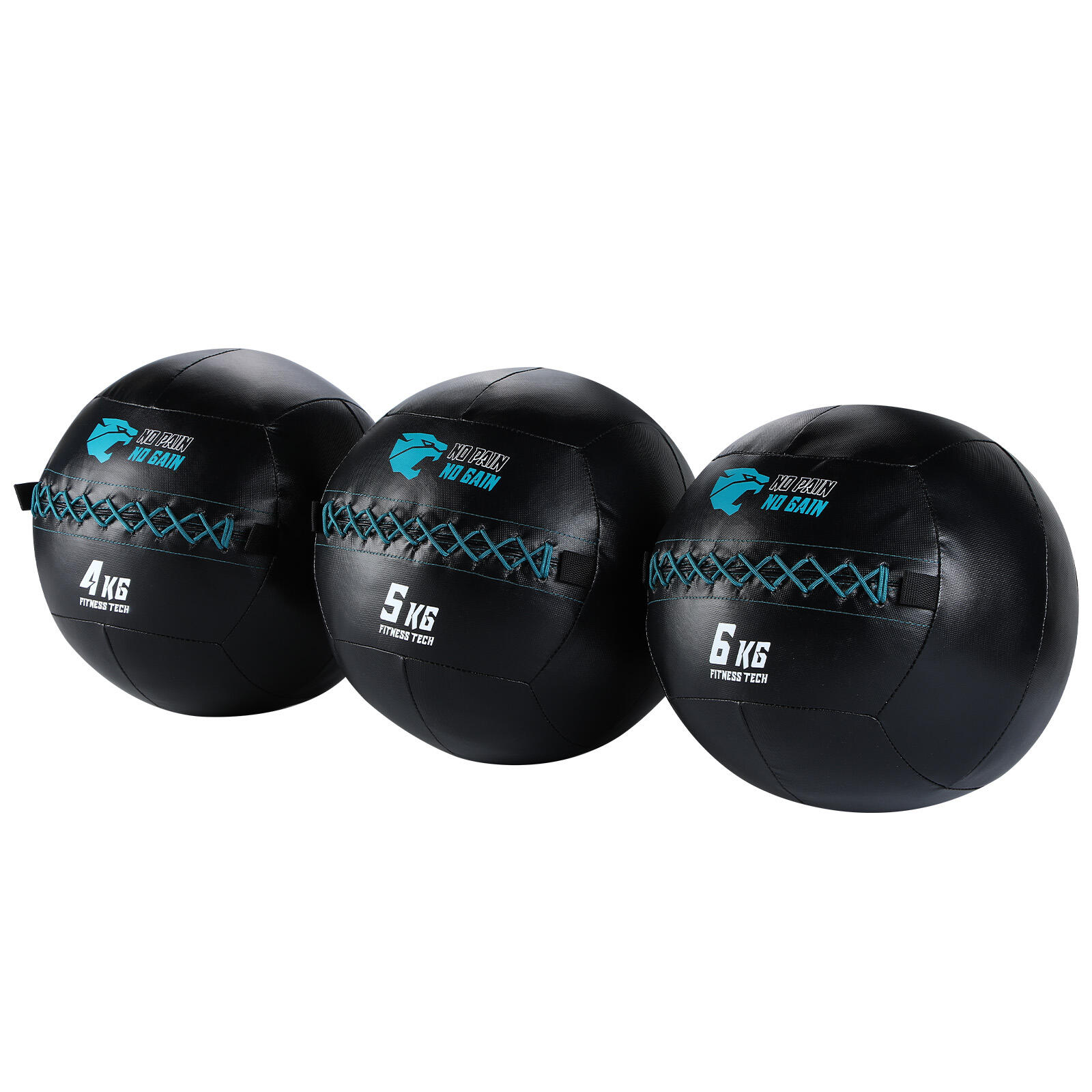 Wall Ball Doble Costura De 4kg Fitness Tech 5/6