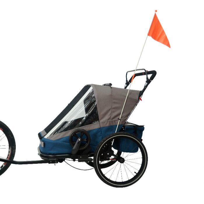 remorque vélo 3 en 1 pour 1 ou 2 enfants