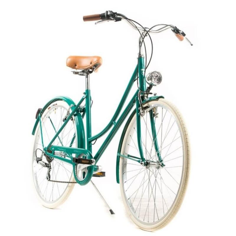 Bicicleta de Cidade Capri Valentina verde esmeralda 6V