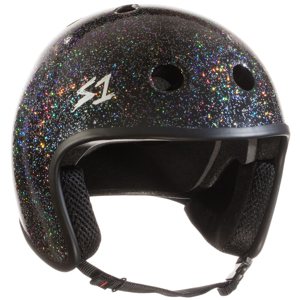 S1 HELMETS S1 RETRO LIFER HELMET - MULTI-IMPACT & HIGH-IMPACT CERTIFIED - BLACK GLITTER