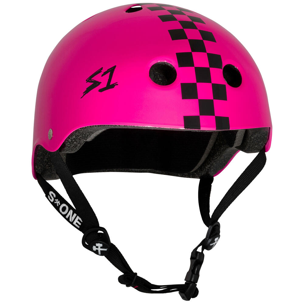 S1 HELMETS S1 LIFER HELMET - MULTI-IMPACT & HIGH-IMPACT CERTIFIED - PINK GLOSS CHECKER