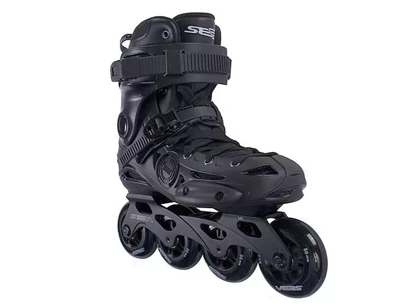SEBA E3 80 PREMIUM UNISEX INLINE FITNESS, FREESTYLE & FREERIDE SKATES - BLACK 2/5