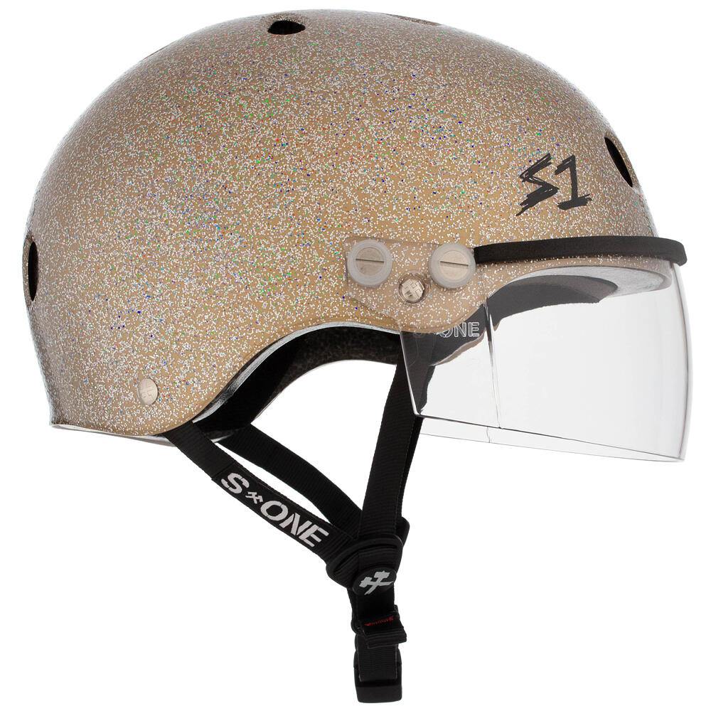 S1 LIFER VISOR Helmet – Multi & High Impact Certified – Gold Glitter 3/7