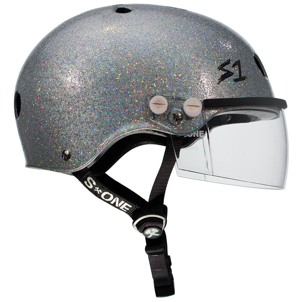 S1 LIFER VISOR Helmet – Multi & High Impact Certified – Silver Glitter 3/7