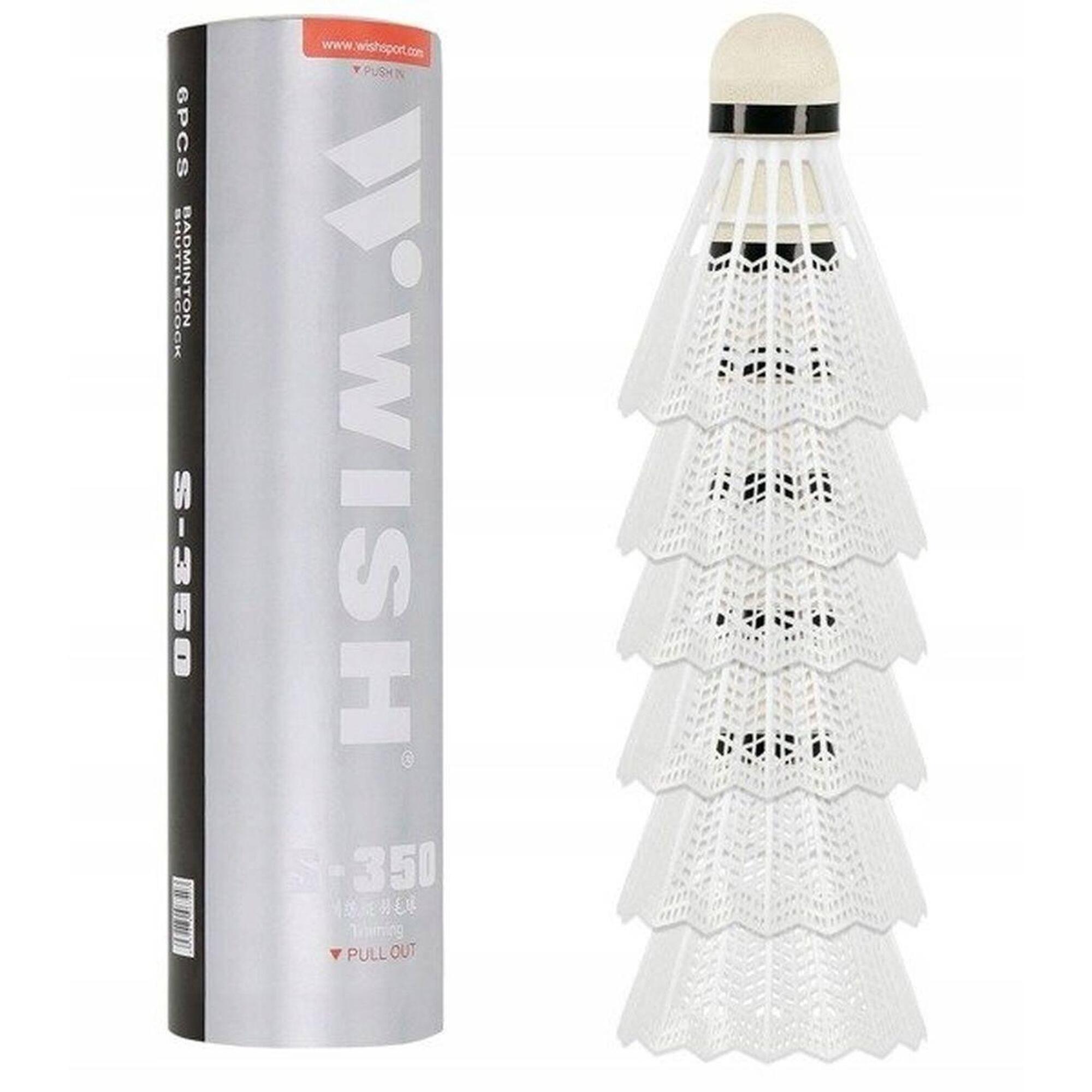 WISH S-350 Badminton Shuttles NYLON PACK 6 Wish