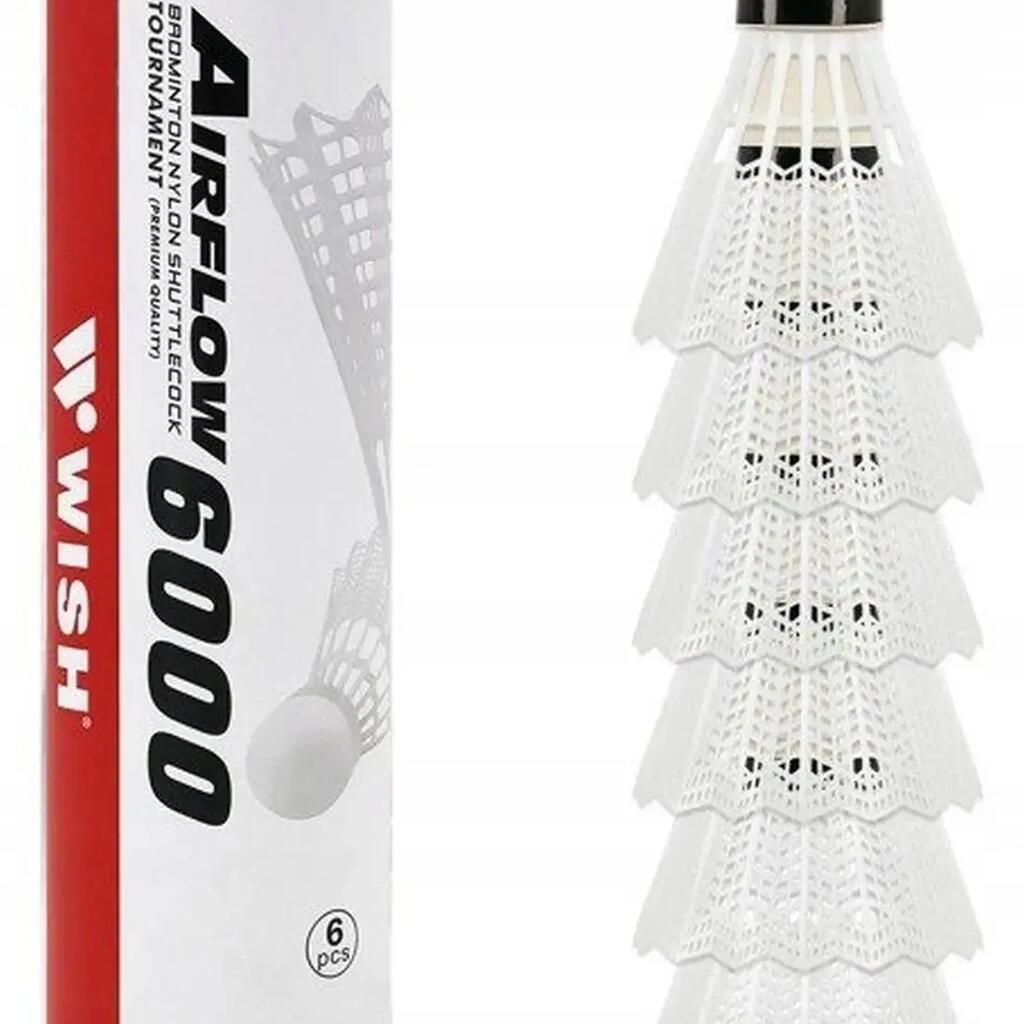 Nylon WISH badminton shuttlecocks, pack of 6