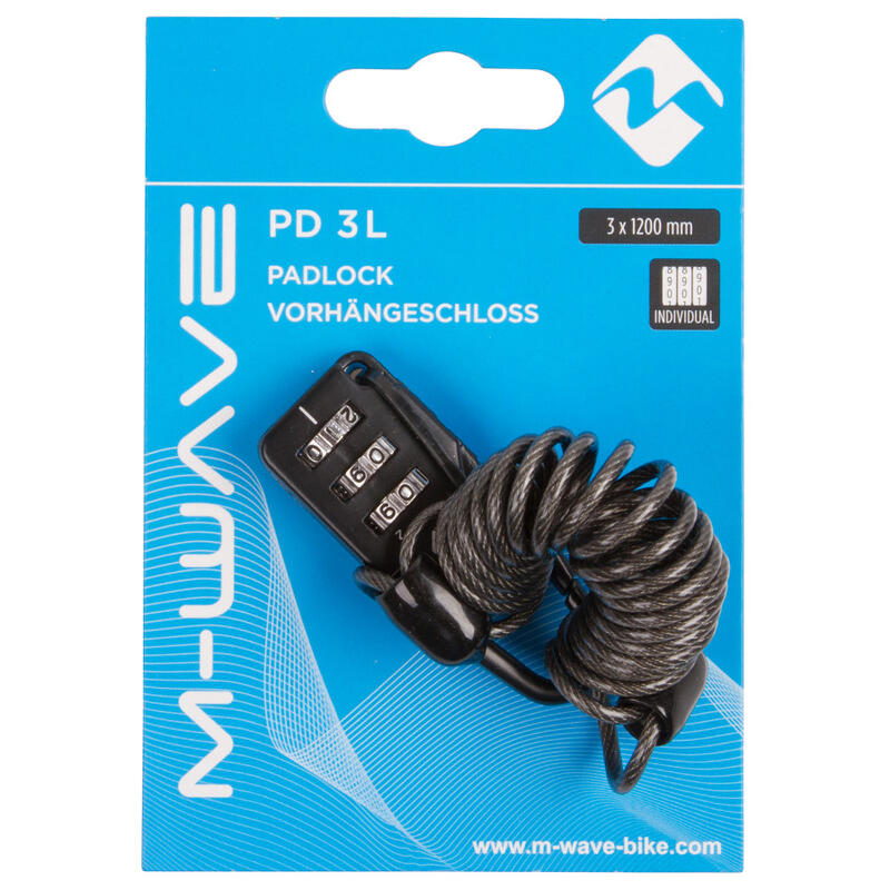 M-Wave Câble PD 3L avec Secure 1200 x 3 mm noir