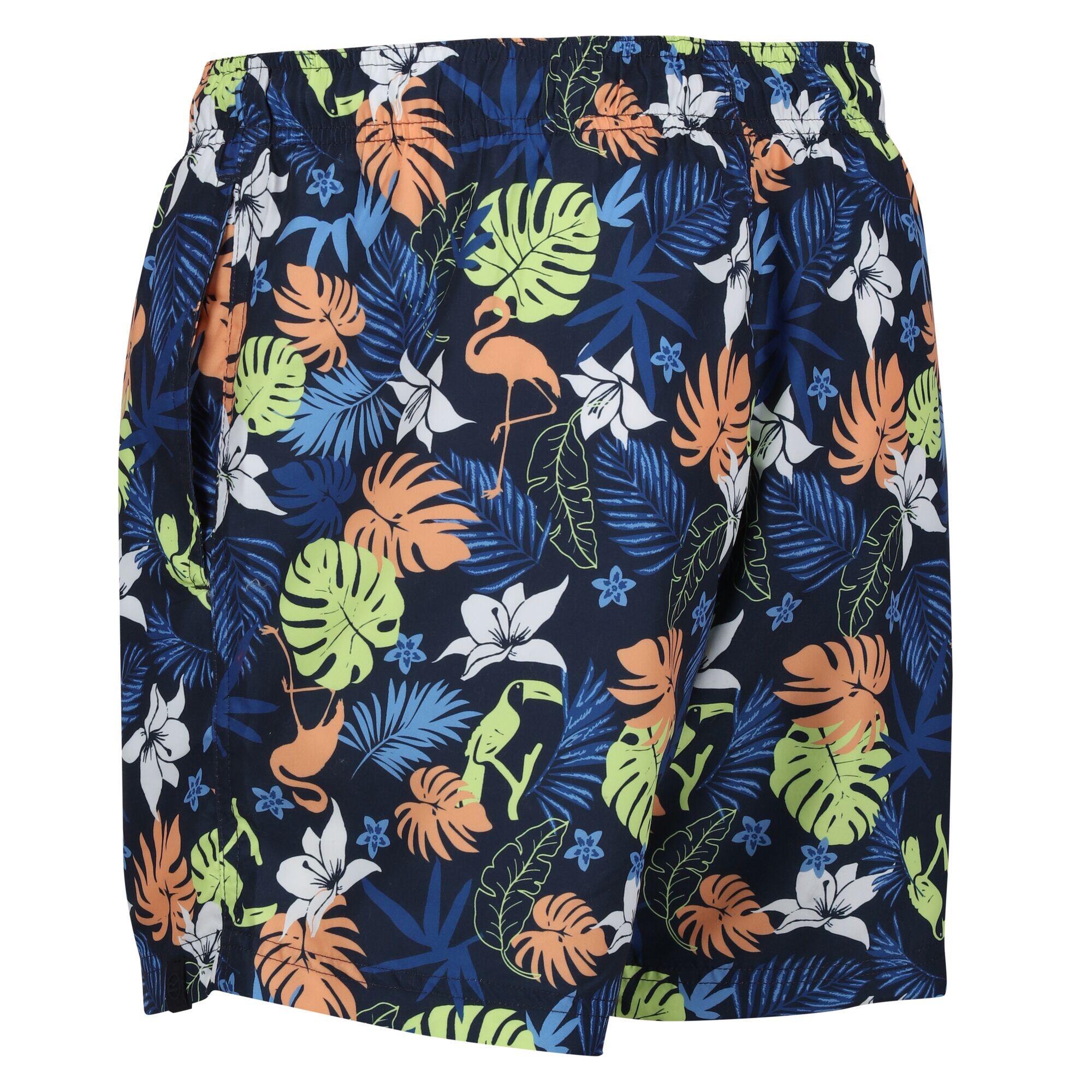 Mens Loras Tropical Swim Shorts (Navy) 4/5