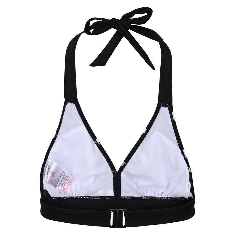 Top Bikini A Pois Donna Regatta Flavia Nero Bianco